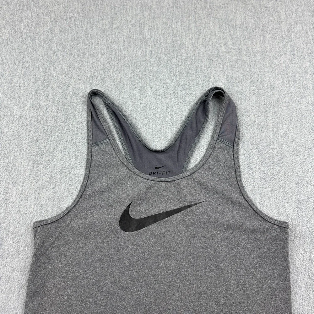 Nike Tank Top Womens Small Gray Dri-FIT Racerback Stretch Training Yoga Gym Top